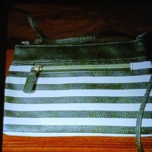 Stylish Green and White Striped Women's Bag